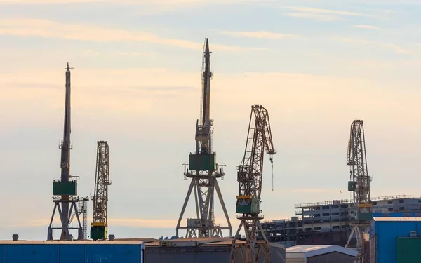 Large shipyard near the coast — Stock Photo, Image