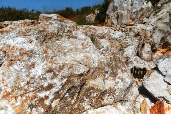 Szorstka powierzchnia kamienia jako tekstura tła — Zdjęcie stockowe