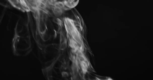 White smoke rising against dark background — Stockvideo