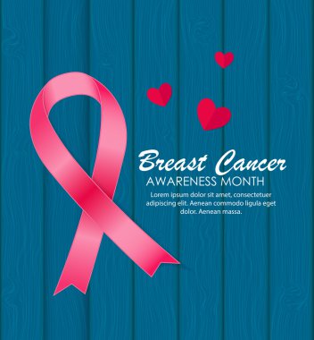 Göğüs kanseri farkındalığı pembe kurdele vektör illüstrasyonu