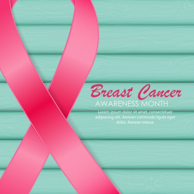 Göğüs kanseri farkındalığı pembe kurdele vektör illüstrasyonu