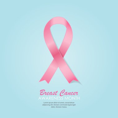 Göğüs kanseri farkındalığı pembe kurdele vektör illüstrasyonu
