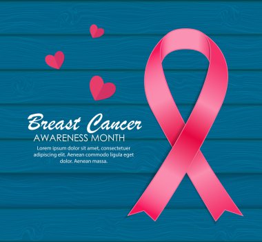Göğüs kanseri farkındalığı pembe kurdele vektör illüstrasyonu