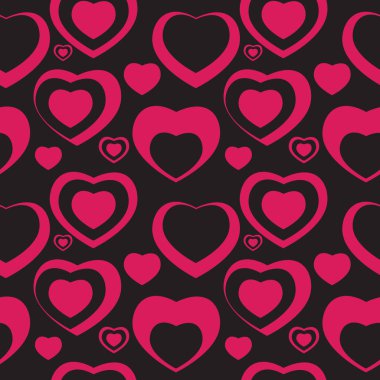 Kalp Aşkı Kusursuz Şablon Arkaplan Vektör İllüstrasyonu