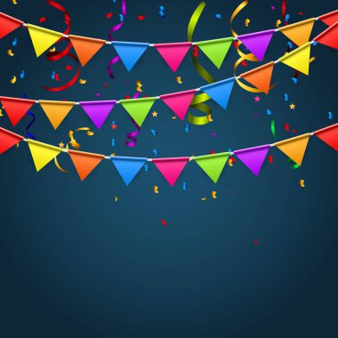 Bayrak Vektörü İllüstrasyonlu Parti Arkaplanı.