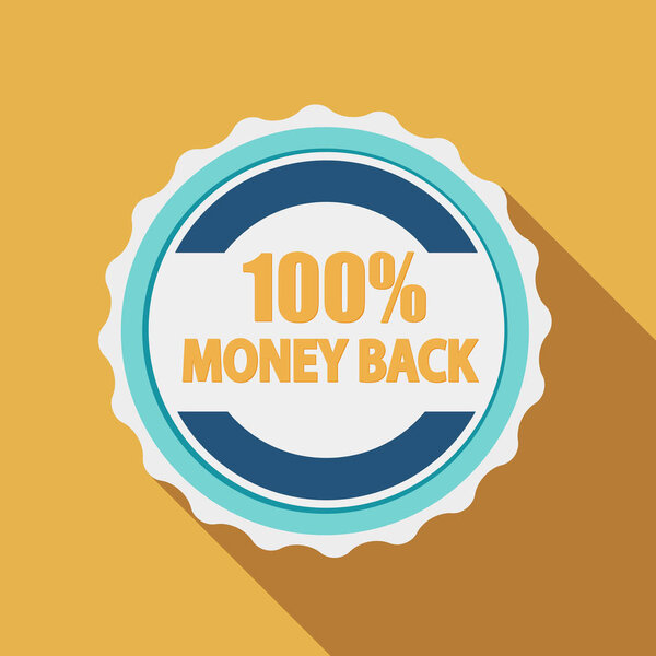 Метка "100 Money Back Quality in Flat Modern Design"
