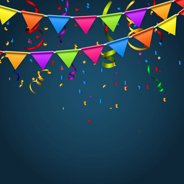 Фон вечеринки с векторной иллюстрацией флагов.