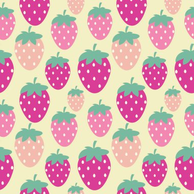 Basit çilek Dikişsiz desen arka plan vektör Illustratio