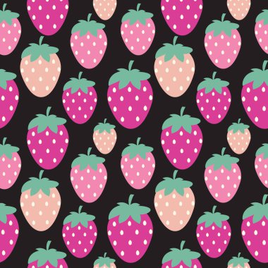 Basit çilek Dikişsiz desen arka plan vektör Illustratio