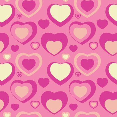 Kalp Aşkı Kusursuz Şablon Arkaplan Vektör İllüstrasyonu