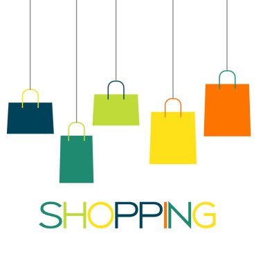 Alışveriş torbası tasarım arka plan. Vektör çizim