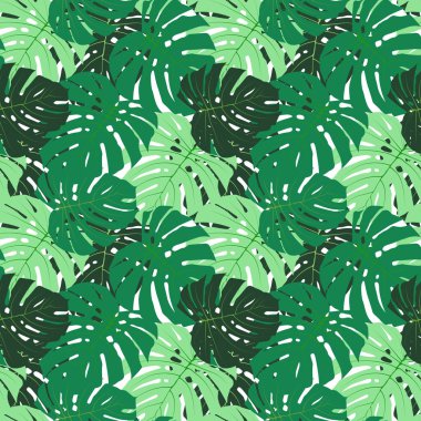 Palmiye yaprağı Dikişsiz desen arka plan vektör çizim