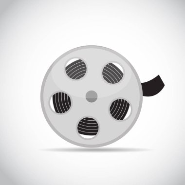 Soyut sinema Reel düz sembol simge. Vektör çizim