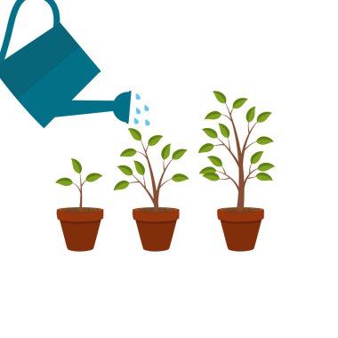 Soyut düz doğa bitkiler büyüme grafik tasarım arka plan, Ve