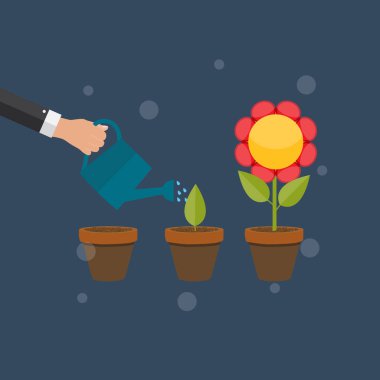 Soyut düz doğa bitkiler büyüme grafik tasarım arka plan, Ve