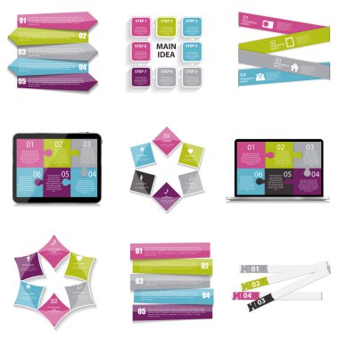 koleksiyon Infographic şablonlar için iş vektör illustra