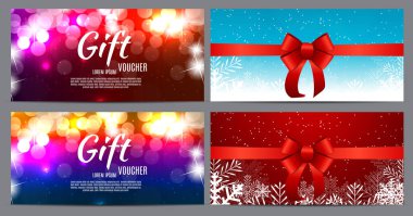 Noel ve yeni yıl hediye çeki, indirim kupon şablon Co