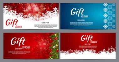 Noel ve yeni yıl hediye çeki, indirim kupon şablon Co