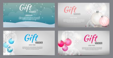 Noel ve yeni yıl hediye çeki, indirim kupon şablon Co