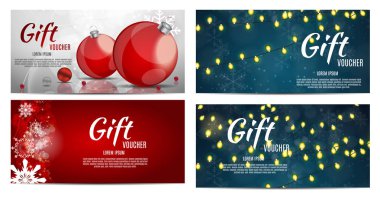Noel ve yeni yıl hediye çeki, indirim kupon şablon Co