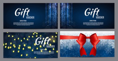 Noel ve yeni yıl hediye çeki, indirim kupon şablon Co