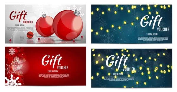 Noel ve yeni yıl hediye çeki, indirim kupon şablon Co