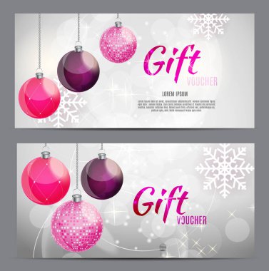 Noel ve yeni yıl hediye çeki, indirim kupon şablonu Ve