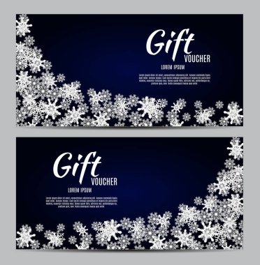 Noel ve yeni yıl hediye çeki, indirim kupon şablonu Ve