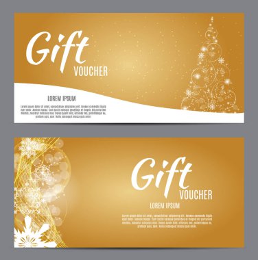 Noel ve yeni yıl hediye çeki, indirim kupon şablonu Ve