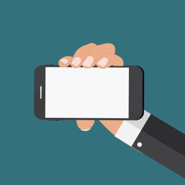 El ile Modern düz stil Ve şablonda soyut cep telefonu