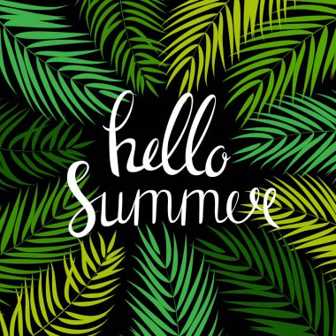 Merhaba yaz doğal arka plan vektör çizim