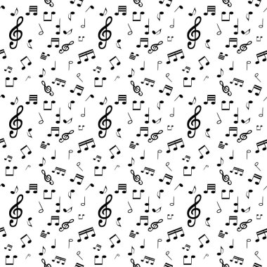 Dikişsiz desen dizi nota ve tiz nota anahtarı. Vect