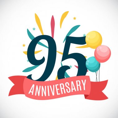 Yıldönümü 95 yıl şablon Şerit vektör çizim ile