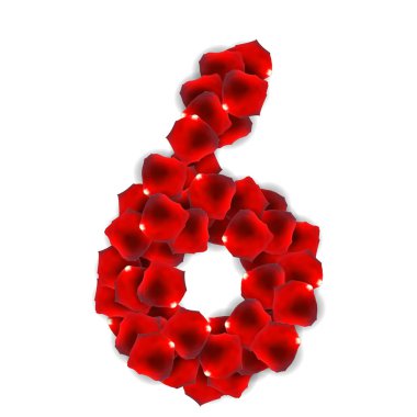 Gül yaprakları gerçekçi numara vektör çizim