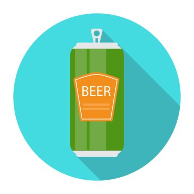 Modern düz stil ikonu beyaz bira şişe şablonu. Materia