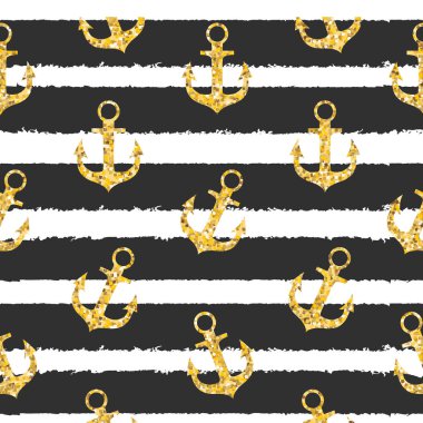 Soyut tasarım yaz Dikişsiz desen bankamatik çapa ve dalga deniz ile. Vektör çizim