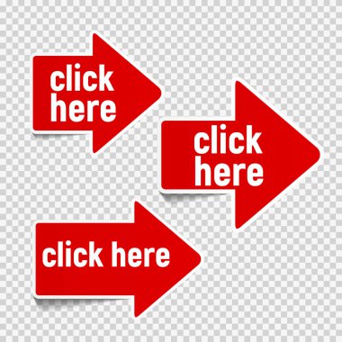 Yapışkan Office kağıt yaprak notlar, ok işareti ile şeffaf arka plan vektör Illustratio üzerinde izole gölge tıklayınız