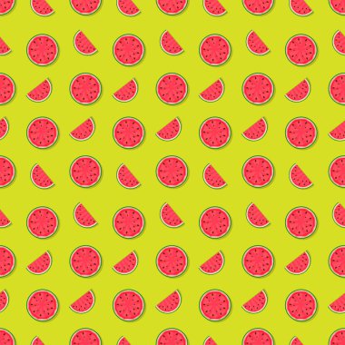 Karpuz Dikişsiz desen arka plan. Vektör çizim