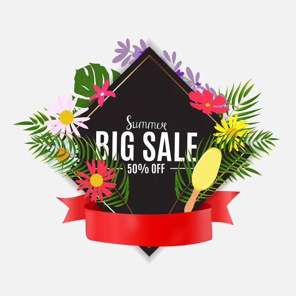 Yaz Satışı Soyut Arkaplan Vektörü İllüstrasyonu