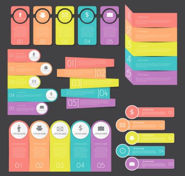 Infographic kalıp toplama iş vektör çizim için ayarla