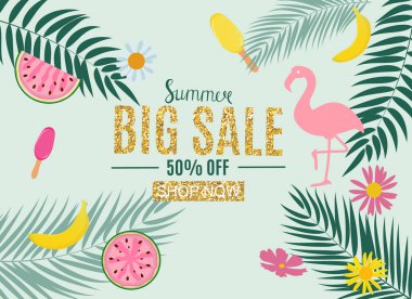 Yaz Satılık soyut Banner arka plan vektör çizim