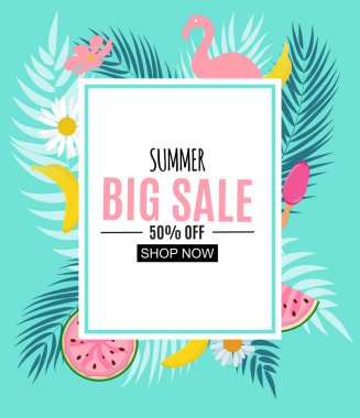 Yaz Satılık soyut Banner arka plan vektör çizim