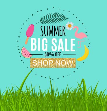 Yaz Satılık soyut Banner arka plan vektör çizim