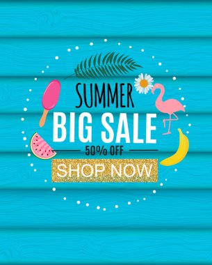 Yaz Satılık soyut Banner arka plan vektör çizim