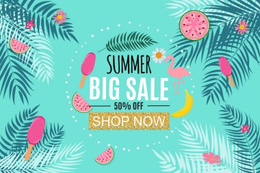 Yaz Satılık soyut Banner arka plan vektör çizim