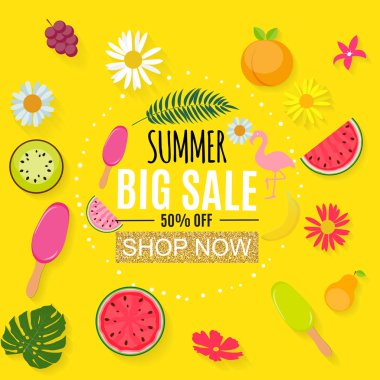 Yaz Satılık soyut Banner arka plan vektör çizim