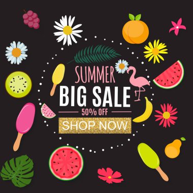 Yaz Satılık soyut Banner arka plan vektör çizim