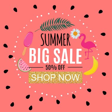 Yaz Satılık soyut Banner arka plan vektör çizim