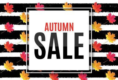 Düşen sonbahar yaprakları ile soyut vektör çizim sonbahar satış arka plan