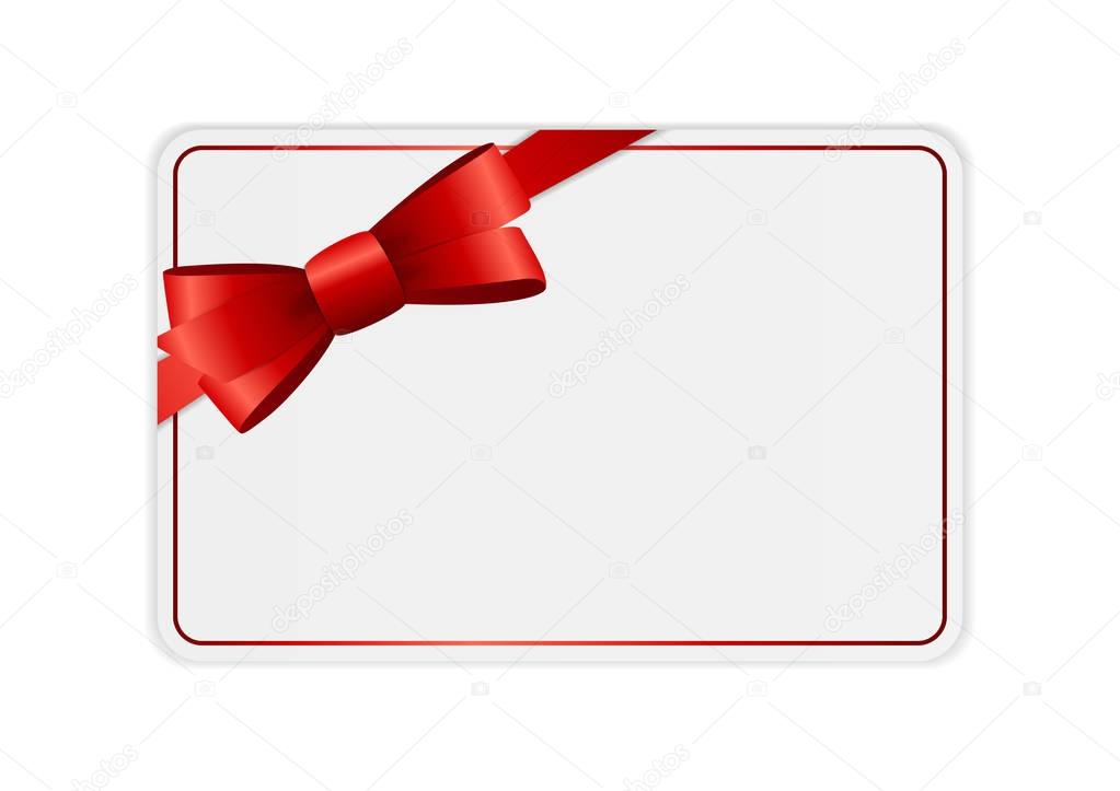 Download Blank Gift Card Template with Bow and Ribbon. Vector ...